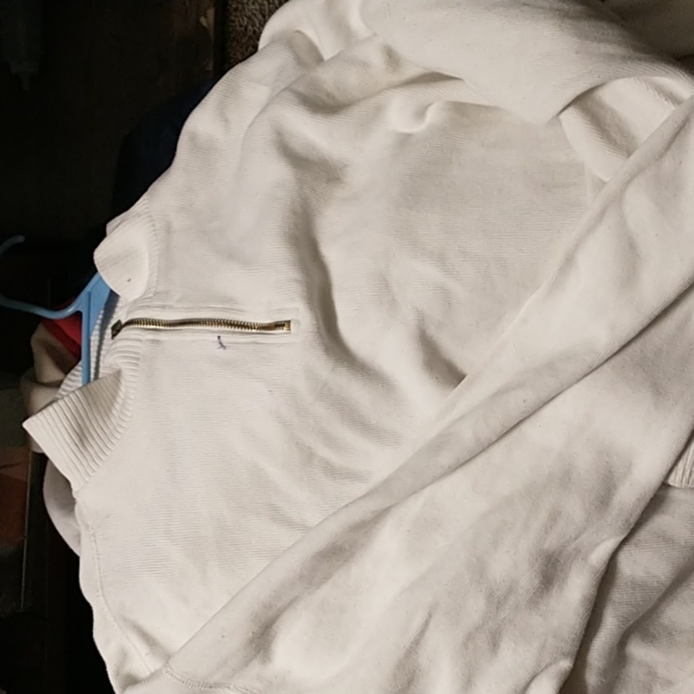 Tommy bahama white 1/4 gold zipper